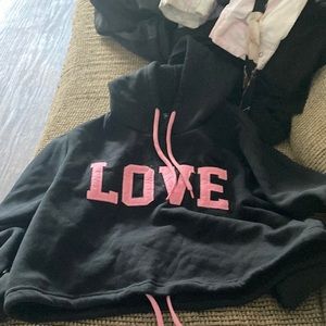 Brand new Black hooded crop top